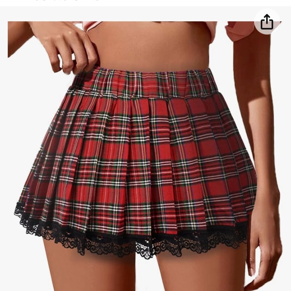 🔥 NWT ,AVIDLOVE multiple colors plaid ,pleated,high waist mini skater skirt…